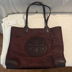 Tory Burch maroon Ella Tote Bag